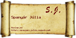 Spanyár Júlia névjegykártya